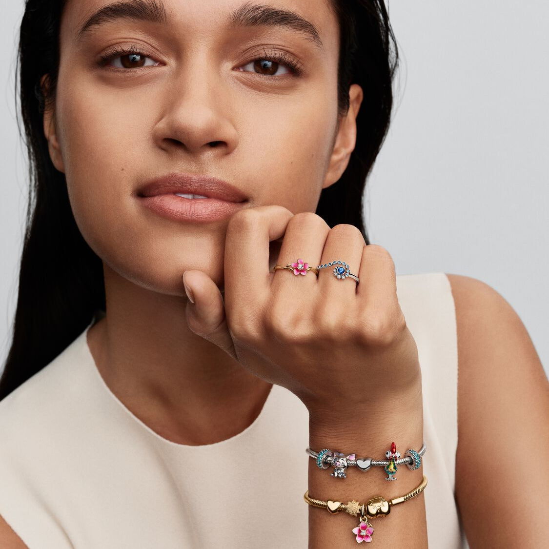 14ct Gold on Silver Disney Moana Flower Pandora Ring