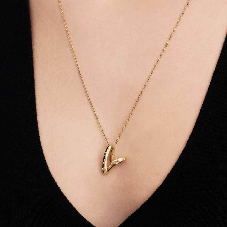 14ct Gold on Silver Organic Heart Pendant Pandora Necklace