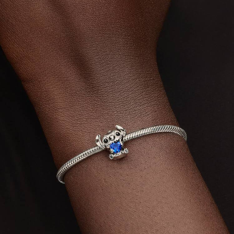 Disney Stitch with Blue Heart Pandora Charm