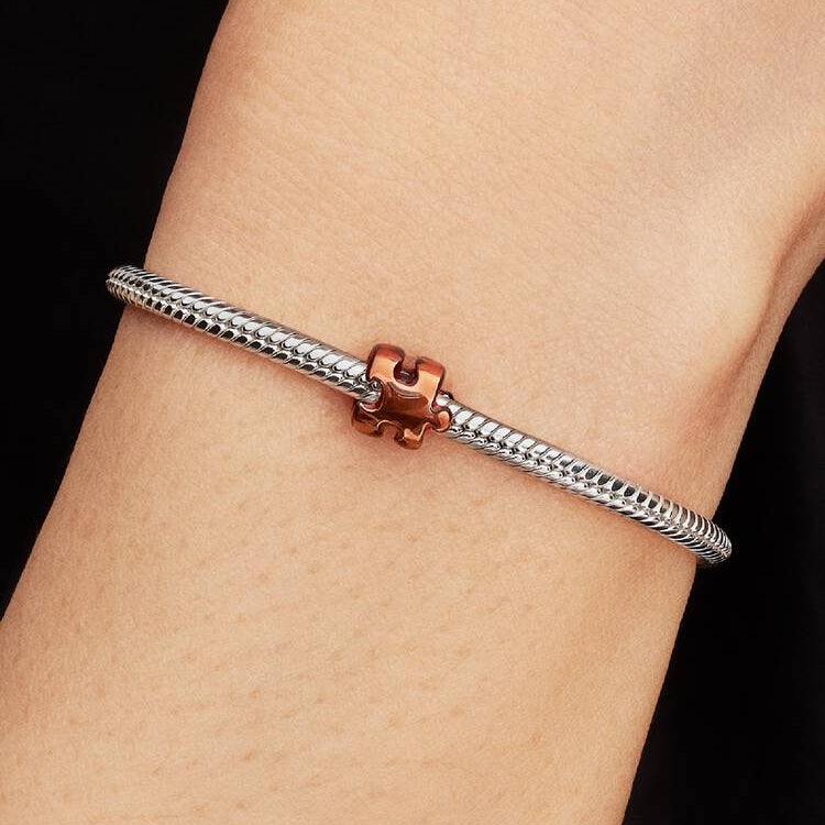 Orange Puzzle Piece Mini Pandora Charm