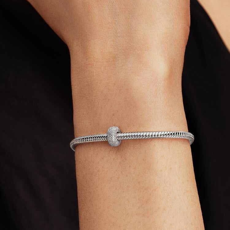 Textured Mini Clip Pandora Charm