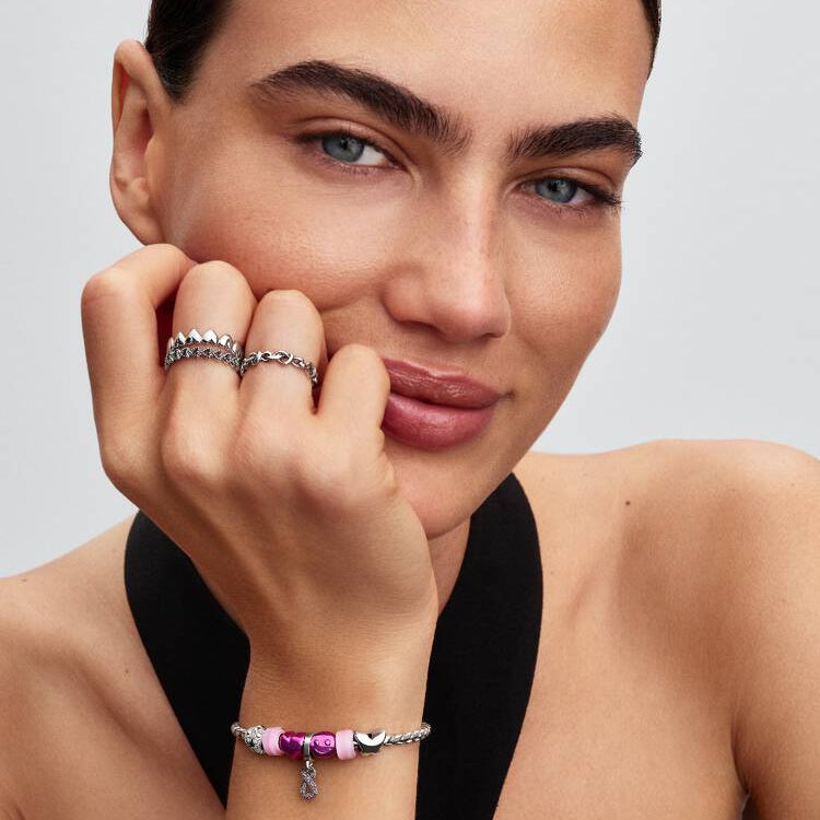 Pink Happy Face Mini Pandora Charm