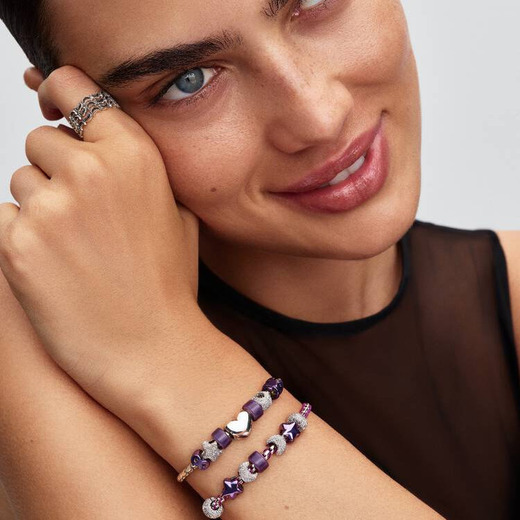 Purple Murano Glass Mini Pandora Charm