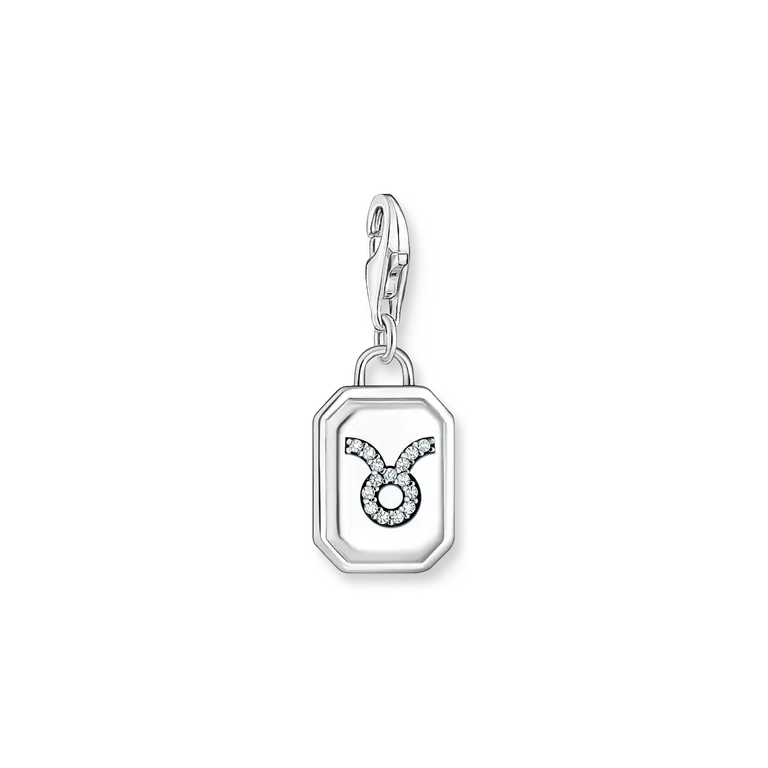 THOMAS SABO SILVER CHARM PENDANT ZODIAC SIGN TAURUS WITH ZIRCONIA