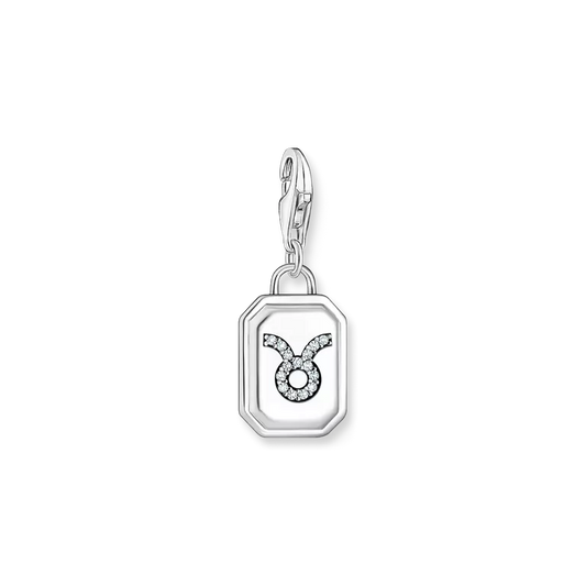 THOMAS SABO SILVER CHARM PENDANT ZODIAC SIGN TAURUS WITH ZIRCONIA