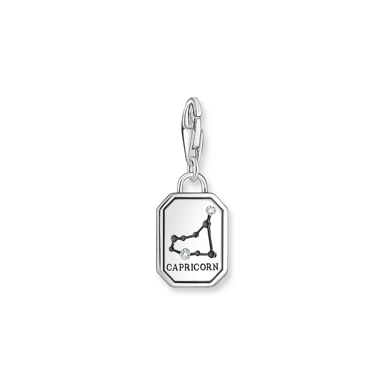 THOMAS SABO SILVER CHARM PENDANT ZODIAC SIGN CAPRICORN WITH ZIRCONIA