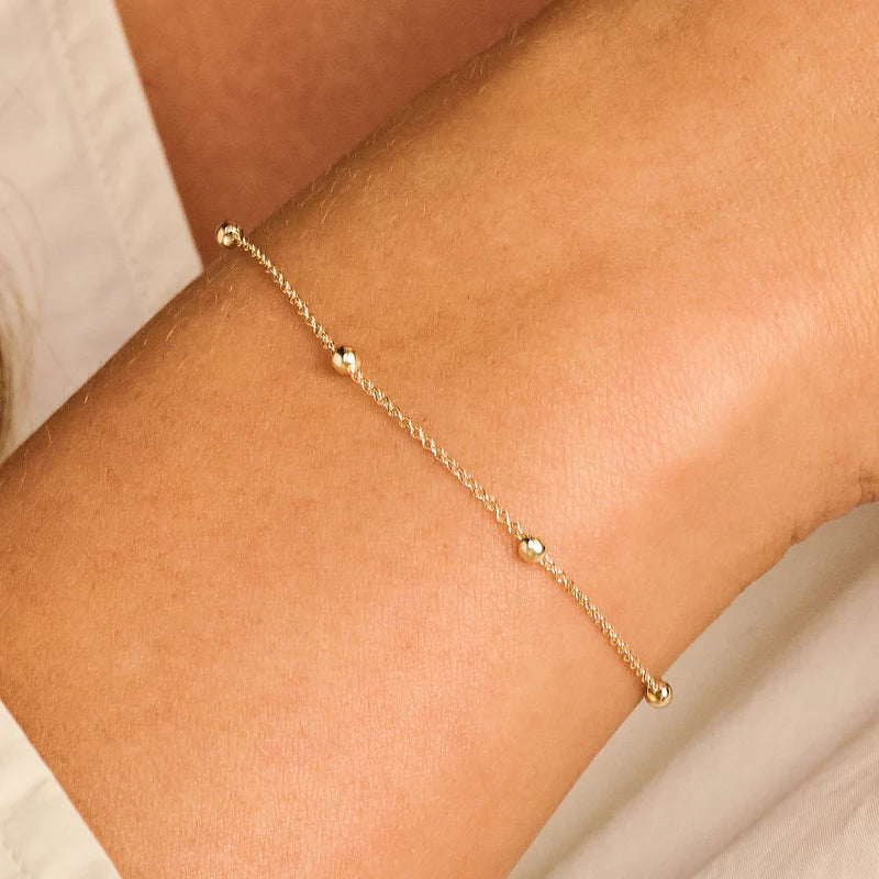 BLUSH 14CT YG BRACELET WITH BEADS