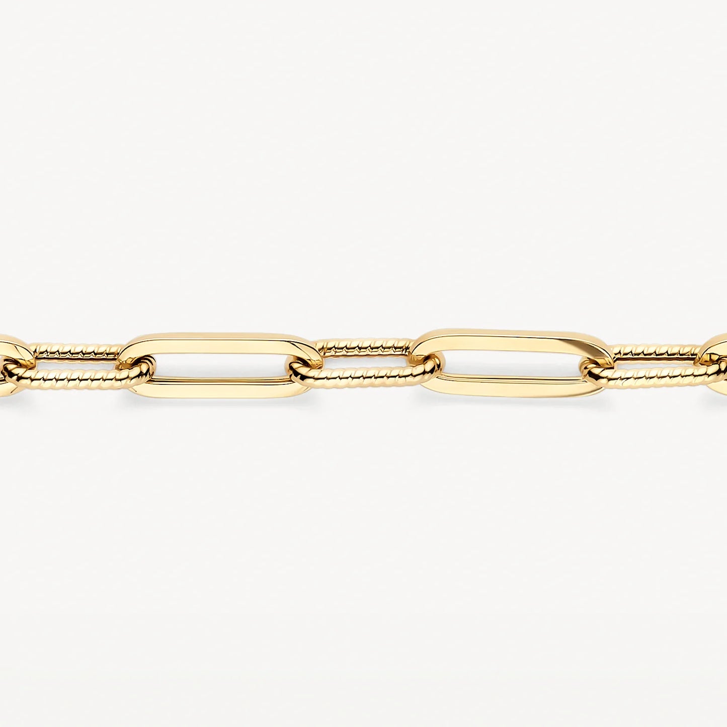 14CT YG BRAIDED ROPE MOTIF LINK BLUSH BRACELET