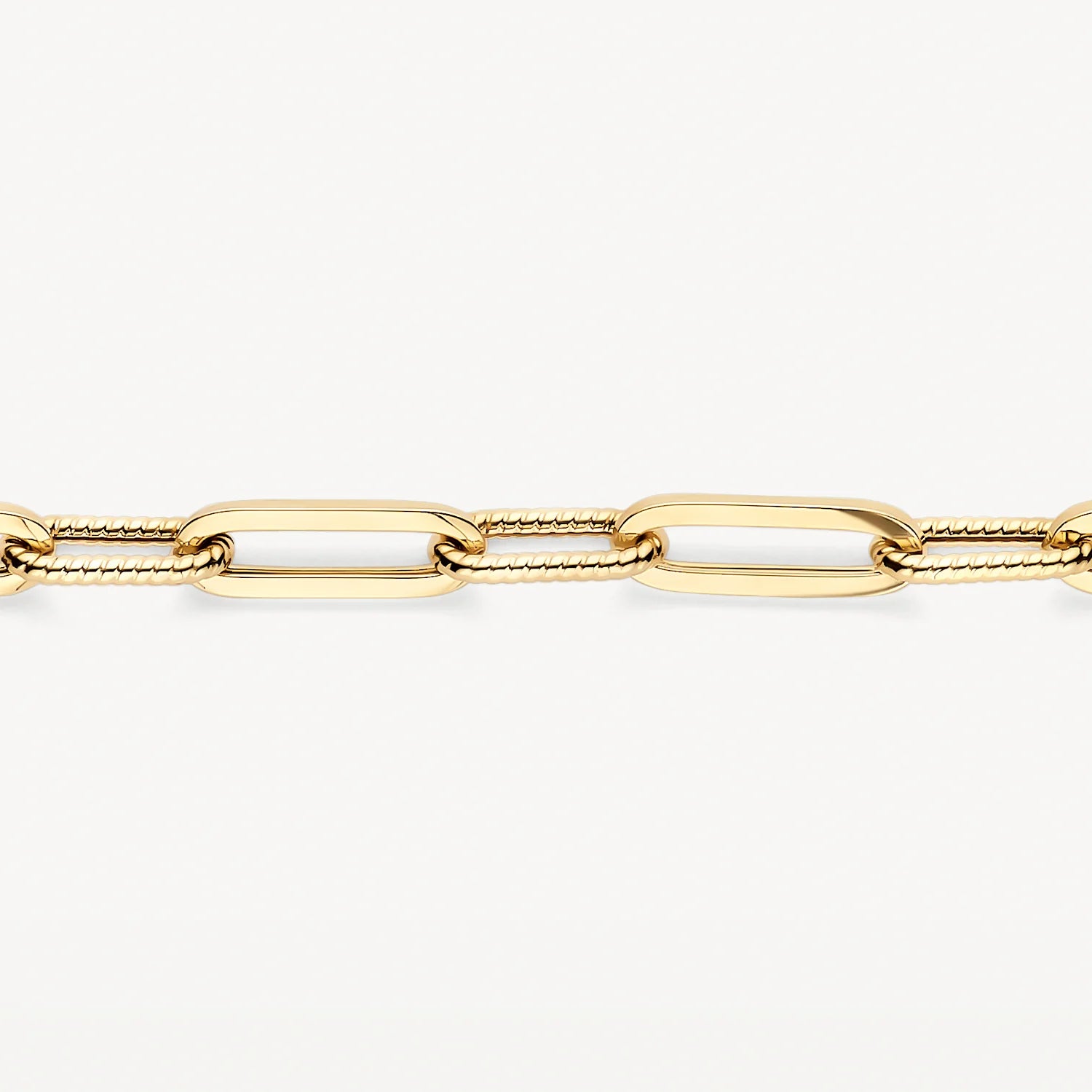 14CT YG BRAIDED ROPE MOTIF LINK BLUSH BRACELET