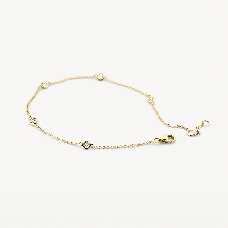 14CT YG CZ BLUSH BRACELET