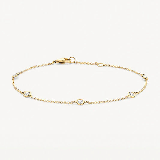 14CT YG CZ BLUSH BRACELET