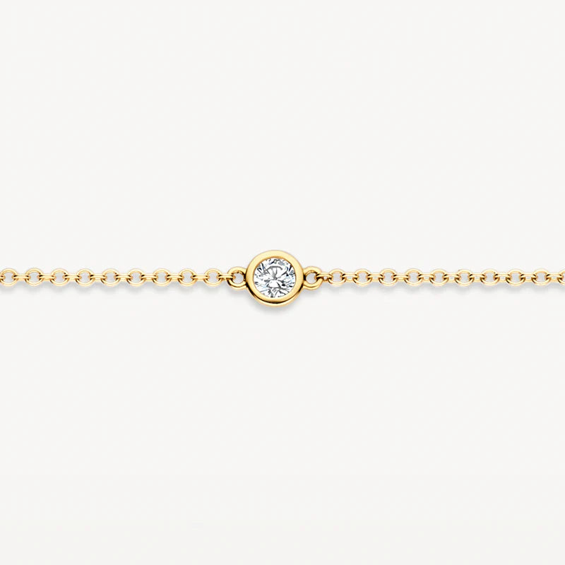 14CT YG CZ BLUSH BRACELET