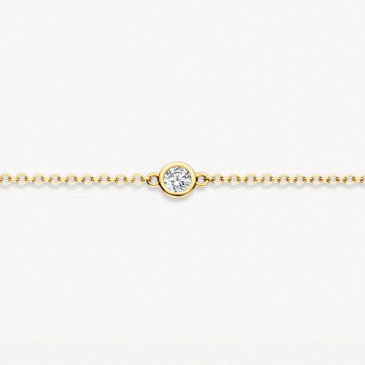 14CT YG CZ BLUSH BRACELET