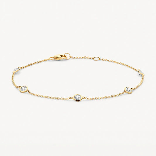 14CT YG CZ BLUSH BRACELET