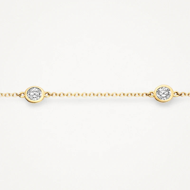 14CT YG CZ BLUSH BRACELET