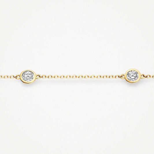 14CT YG CZ BLUSH BRACELET