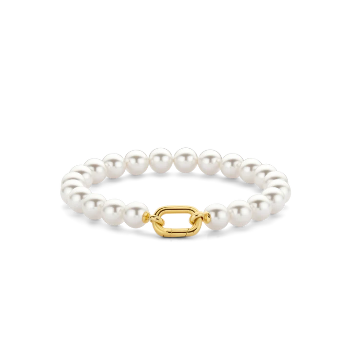 TIENTO PEARL BRACELET WITH GOLD CLASP