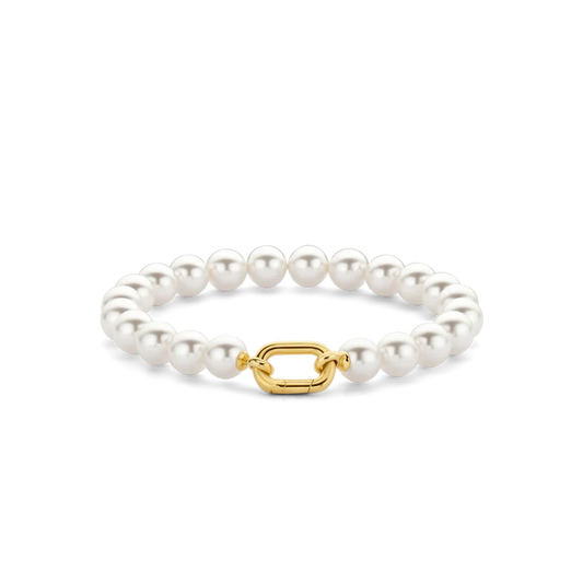 TIENTO PEARL BRACELET WITH GOLD CLASP