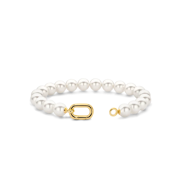TIENTO PEARL BRACELET WITH GOLD CLASP