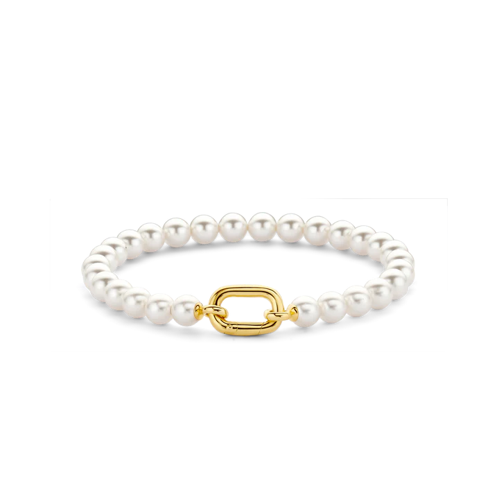 TISENTO PEARL BRACELET WITH GOLD CLASP