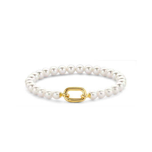 TISENTO PEARL BRACELET WITH GOLD CLASP