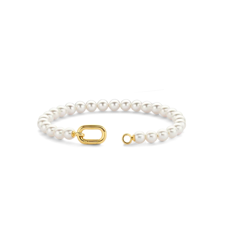 TISENTO PEARL BRACELET WITH GOLD CLASP