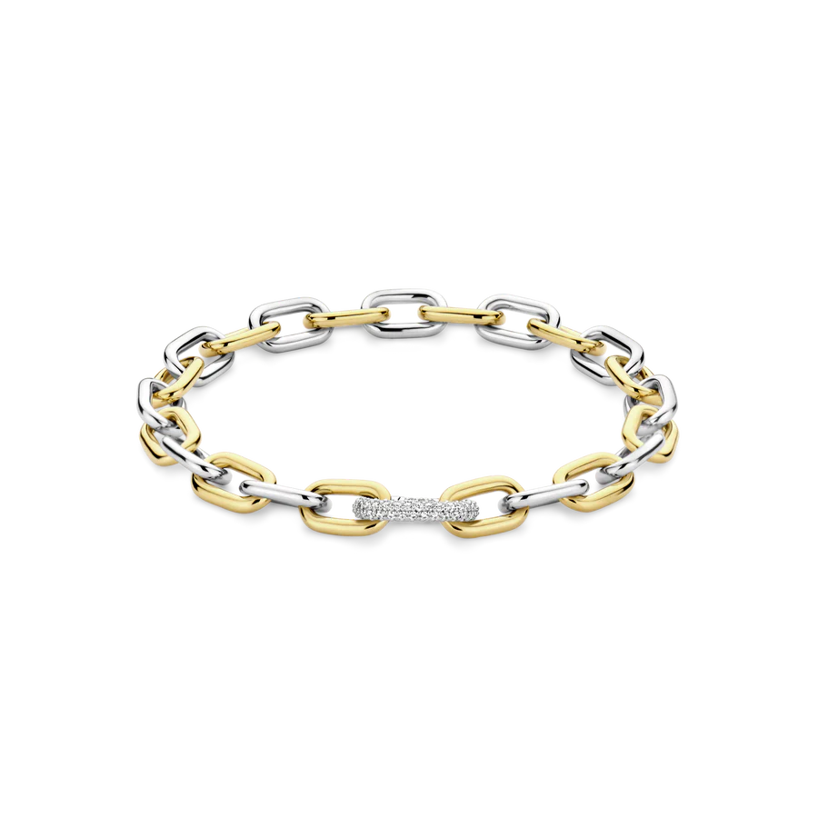 TISENTO TWO-TONED OVAL LINK BRACELET