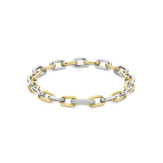 TISENTO TWO-TONED OVAL LINK BRACELET