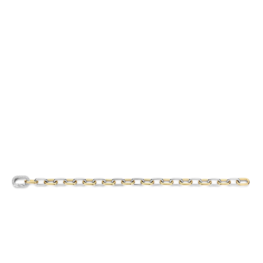 TISENTO TWO-TONED OVAL LINK BRACELET