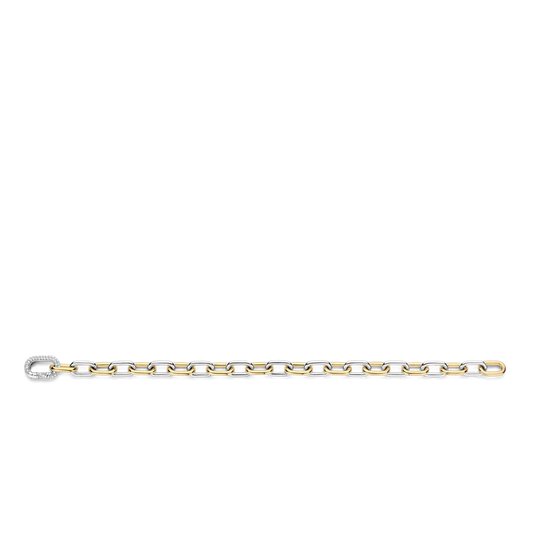 TISENTO TWO-TONED OVAL LINK BRACELET