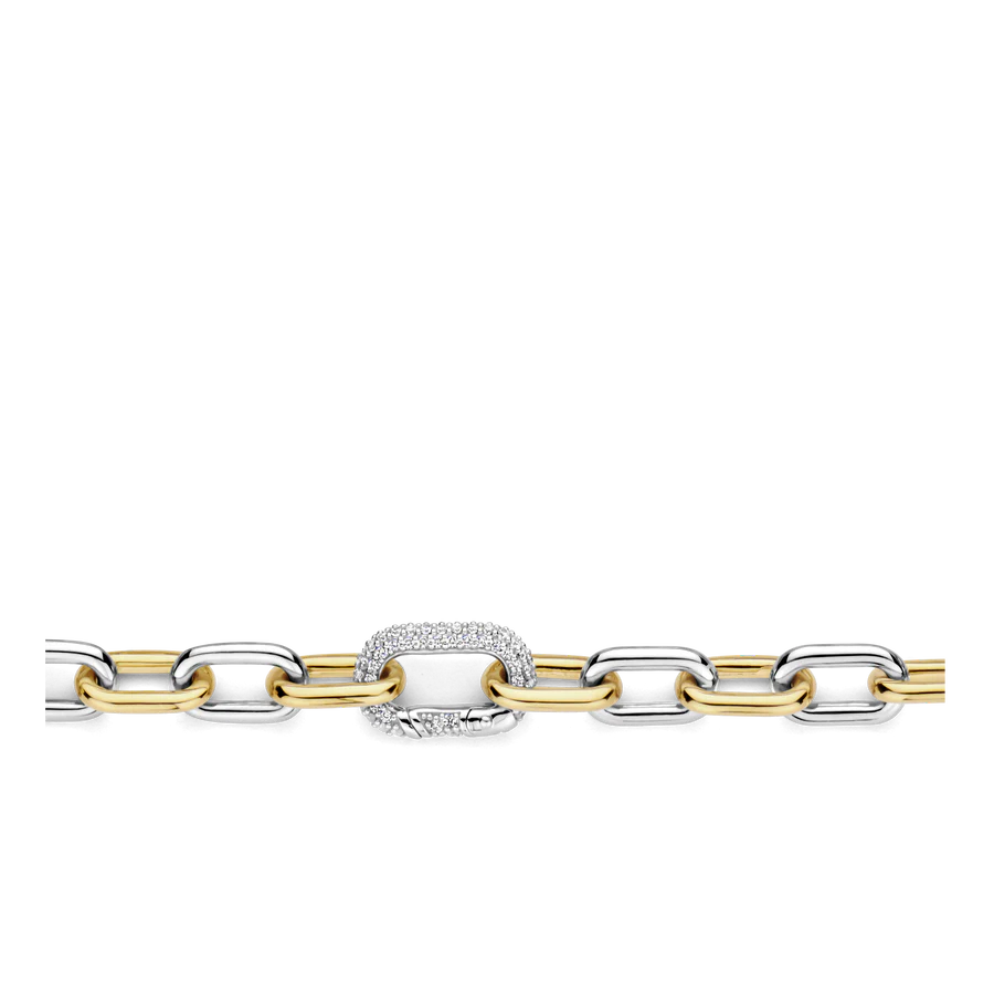 TISENTO TWO-TONED OVAL LINK BRACELET