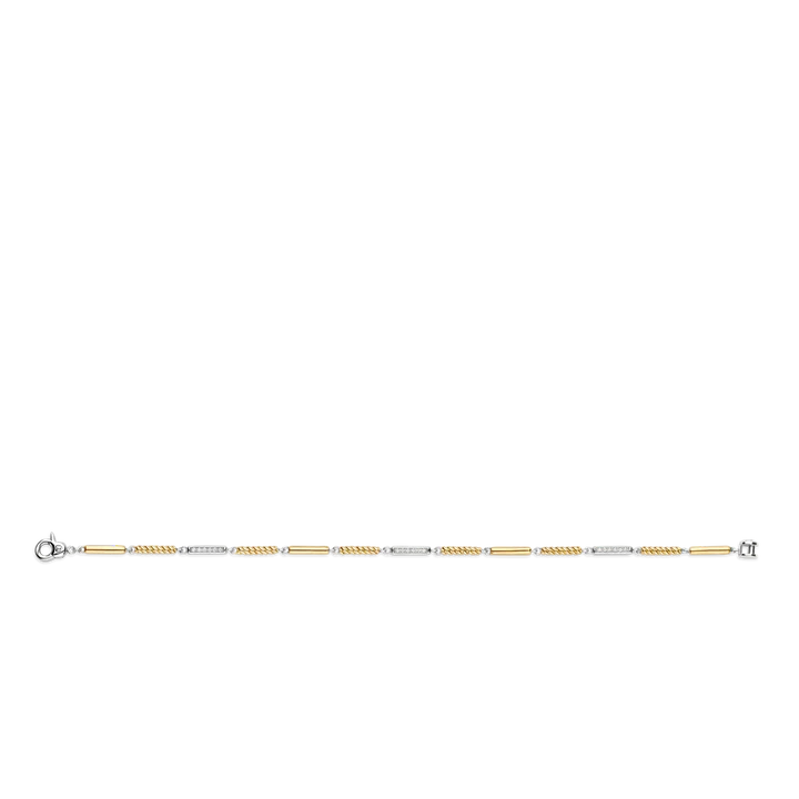 TISENTO TWO-TONED CZ ROPE BRACELET