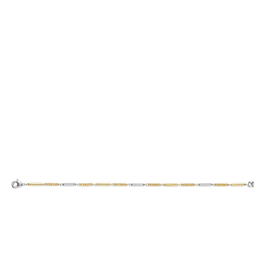 TISENTO TWO-TONED CZ ROPE BRACELET