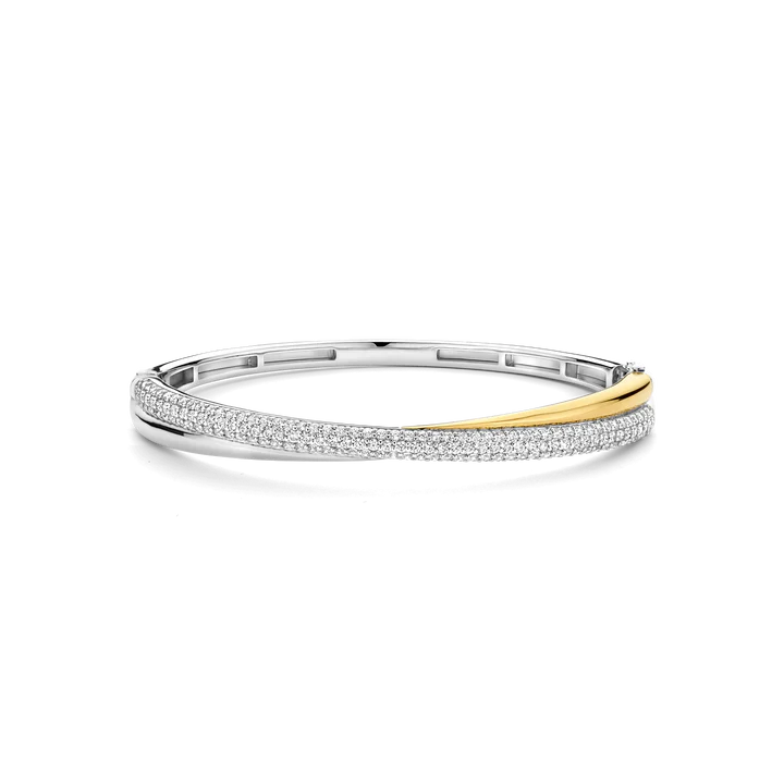 TISENTO TWO-TONED CZ TWIST BRACELET