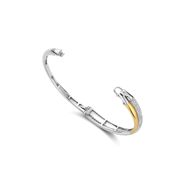 TISENTO TWO-TONED CZ TWIST BRACELET