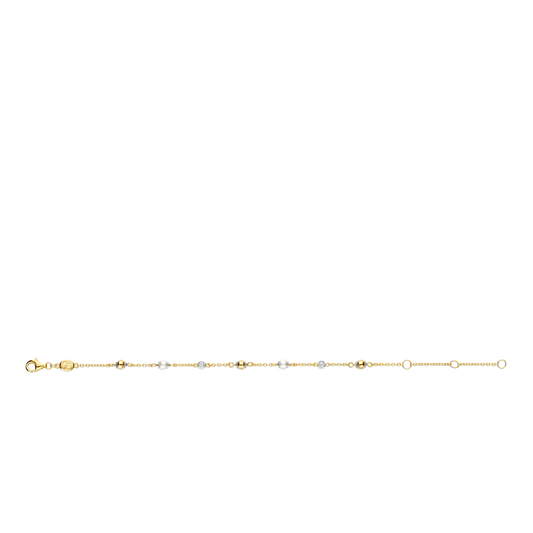 TISENTO CZ PEARL & GOLD BEAD BRACELET