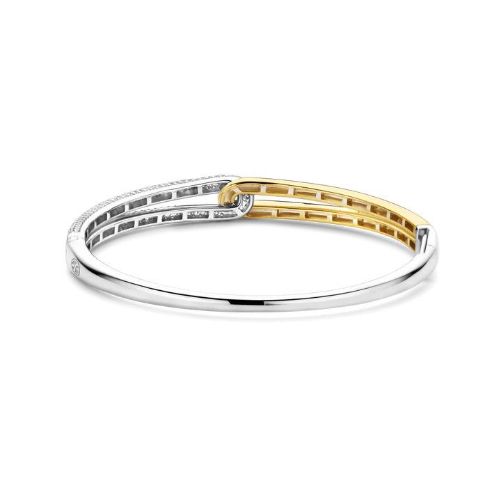 TISENTO CZ TWO TONED INTERLOCKING BANGLE