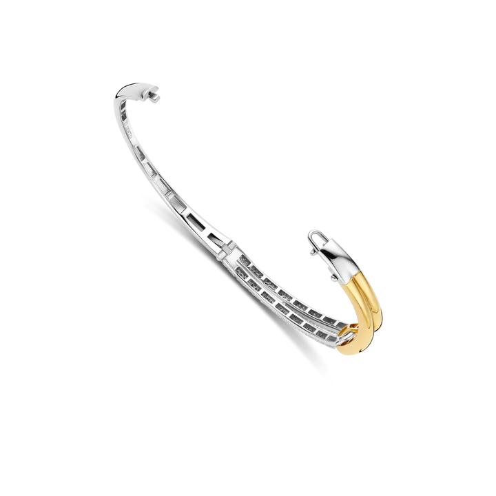 TISENTO CZ TWO TONED INTERLOCKING BANGLE