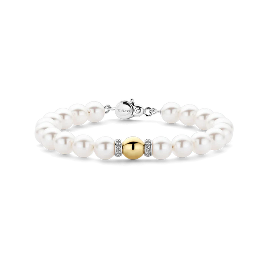 TISENTO PEARL BRACELET WITH GOLD BEAD