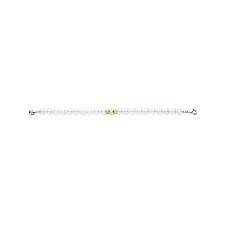 TISENTO PEARL BRACELET WITH GOLD BEAD