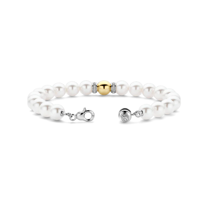 TISENTO PEARL BRACELET WITH GOLD BEAD