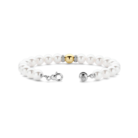 TISENTO PEARL BRACELET WITH GOLD BEAD