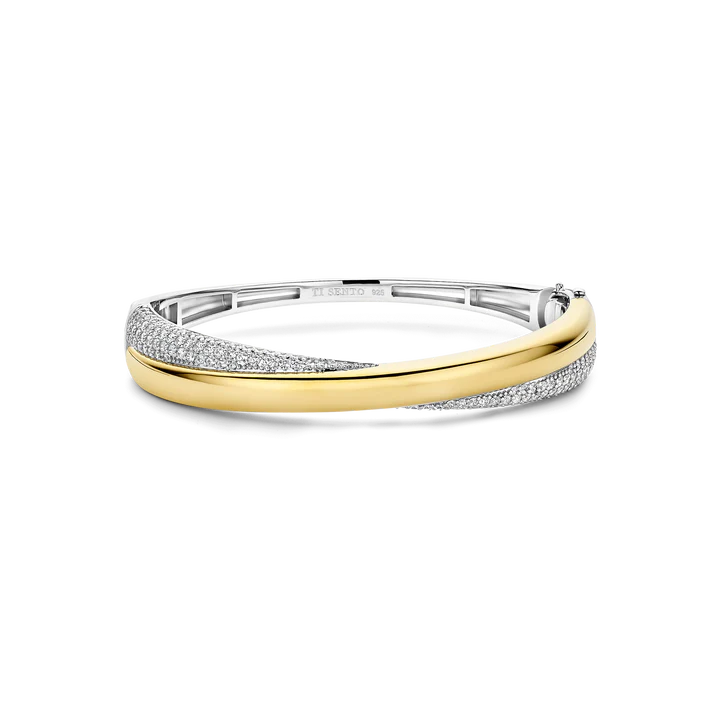 TISENTO GOLD & SIL CROSSOVER CZ BANGLE
