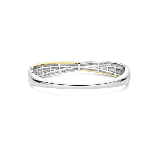 TISENTO GOLD & SIL CROSSOVER CZ BANGLE