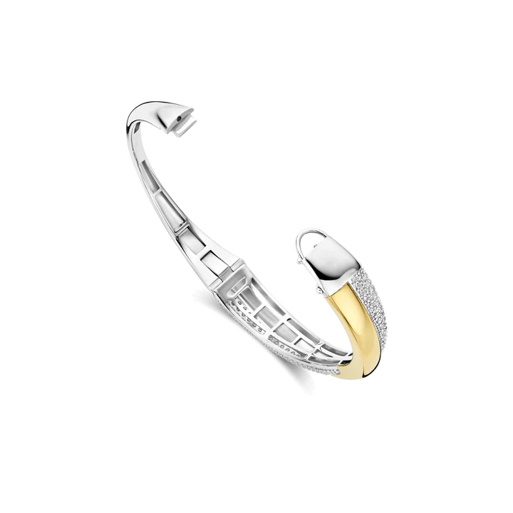 TISENTO GOLD & SIL CROSSOVER CZ BANGLE