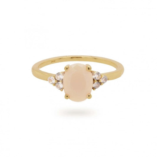 24Kae Oval Stone Baroque Ring