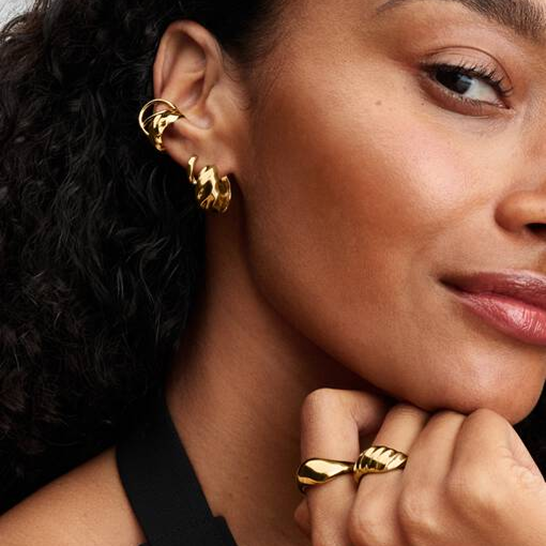 Rippled Hoop Earrings