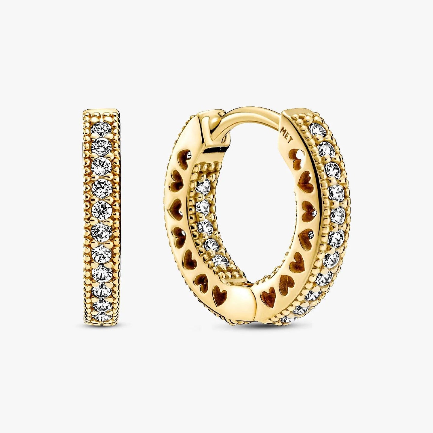 Pavé Heart Hoop Earrings