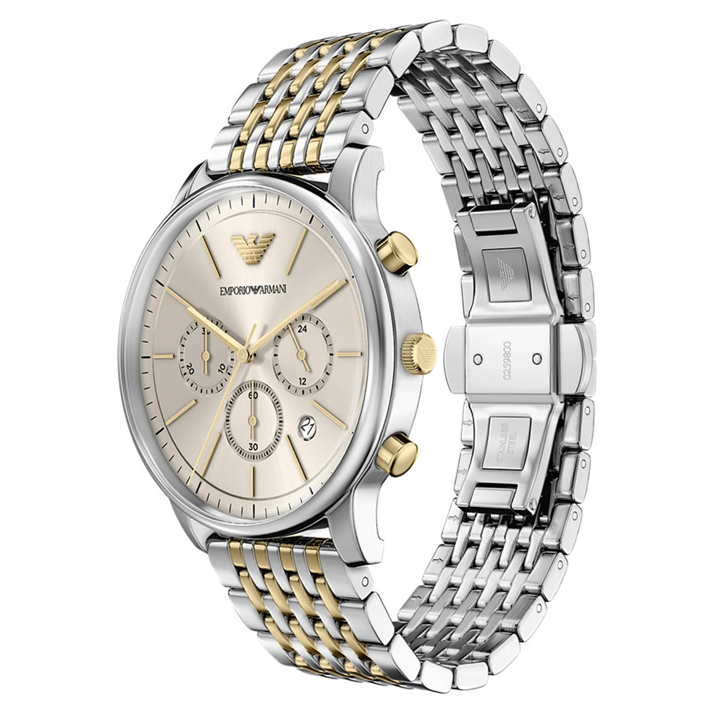 ARMANI GENTS TWO-TONED STAINLESS STEEL WATCH
