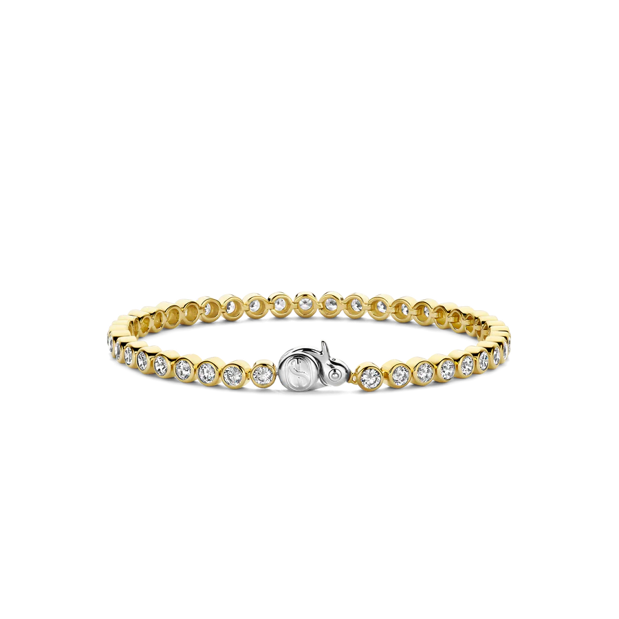 Tisento Gold on Silver Zirconia Rubover Tennis Bracelet